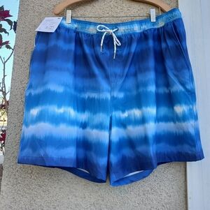 Goodfellow & Co Blue Tie-Dye Swim Trunks with Drawstring
